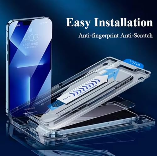 MAGIC DEVIL [2 Pack][4 Pack] EZ FRAME 9H Dust Free HD Tempered Glass Screen Protector Easy Install Kit for iPhone 15 Plus - Smart Easy Military Grade Cover Film Kit (1)