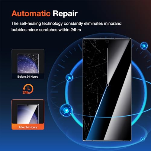 2 Pack Anti-Spy Private Screen Protector Install kit for Samsung Galaxy S23 Ultra 6.8 Inch,Auto-Positioning 3D Curved Full-coverage Flexible Soft TPU Screen Protective Film,Sensitive Touch Ultrathin - color: Galaxy S23 Ultra Black