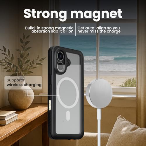 MOTIVE Waterproof Case with Belt Clip iPhone 17, Magnetic | 6.3" | Built-in screen protector, 360° protection, compatible with MagSafe, 360° belt holster - size: iPhone 17