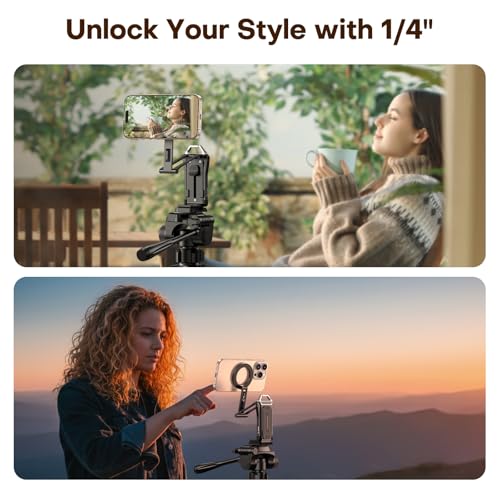 OMOTON TP02 360°Rotating for MagSafe Tripod, Upgrade with 1/4" Screw, Arca - color: 7-Black Pro