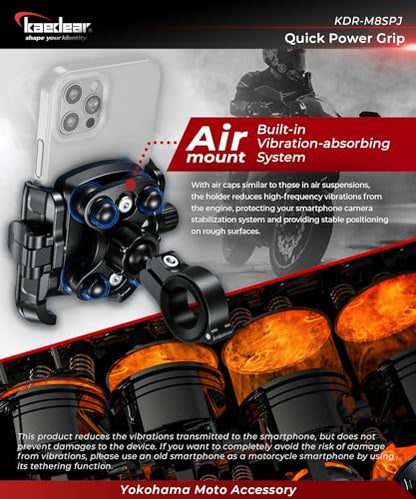 Kaedear Vibration-Resistant Motorcycle Phone Mount, KDR-M8SPJ