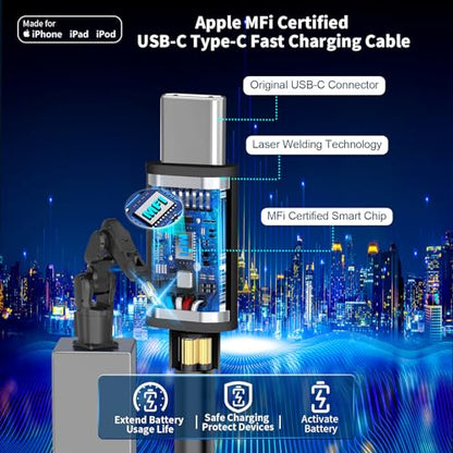 Apple MFi Certified iPhone 17 Car Charger Fast Charging, USB-C Car Charger - size: 5.5FT