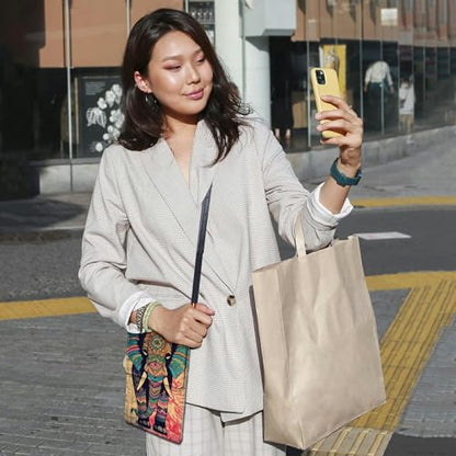 Small Crossbody Bags with Adjustable Shoulder Strap - color: Bohemian Elephant