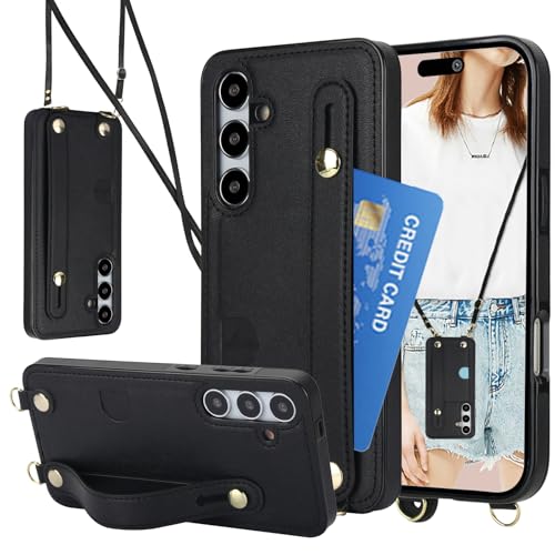 CCSmall for Samsung Galaxy S23+ Plus Crossbody Case w Card Holder KB Black - color: Black, size: Galaxy S23 Plus