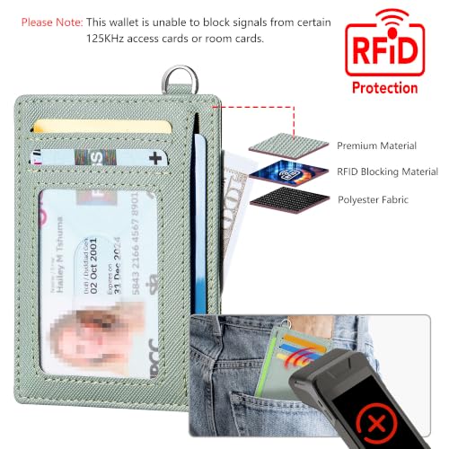 Mayski Slim Wallet, Credit Card Holder for Women, Minimalist Front Pocket RFID Blocking Card Cases, Small Wallet Women Men(Cross Green) - color: Cross Green