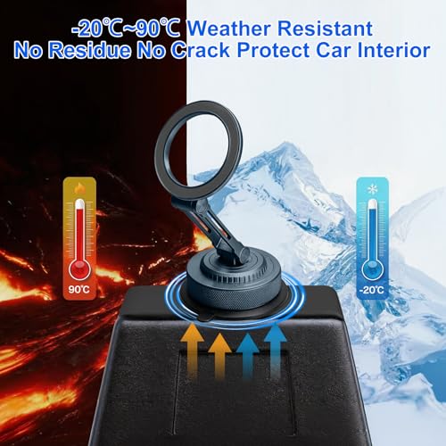 PIEPIE All-Metal Alloy Magnetic Suction Cup Car Phone Mount Holder Dash