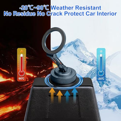PIEPIE All-Metal Alloy Magnetic Suction Cup Car Phone Mount Holder Dash