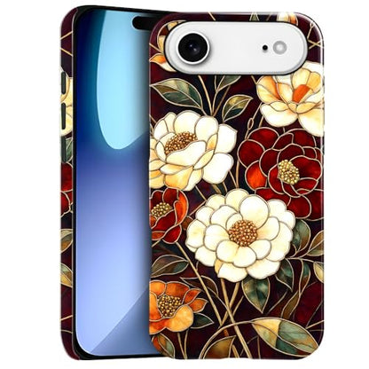 Compatible with iPhone 17 Air,Anti-Scratch Glossy Case Cover,Stained Glass Flower 04 - color: Stained Glass Flower 04, size: IPhone 17 Air