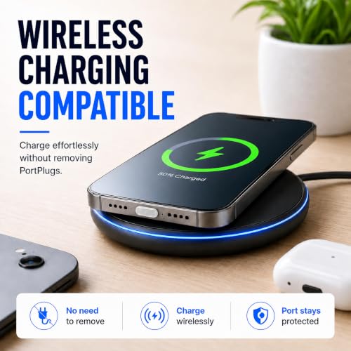 USB C Dust Plugs 10 Pack with Cleaning Brush, Charging Port Covers, Clear - color: Clear