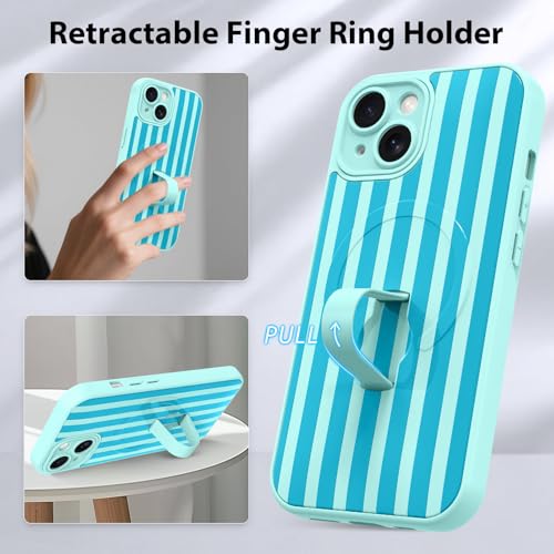 KANGHAR Compatible with iPhone 15 Case Stripes -Blue - color: Blue-Stripes, size: iPhone 15