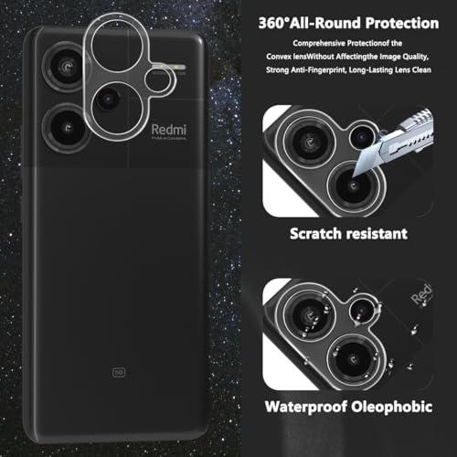1 Pack Privacy Screen Protector for Xiaomi Redmi Note 13 Pro+/Plus 5G with 2 Pack Camera Lens Protector, 9H Hardness, Anti Spy Tempered Glass, Black Protector for Redmi Note 13 Pro+/Plus 5G - size: for Redmi Note 13 Pro+/Plus 5G