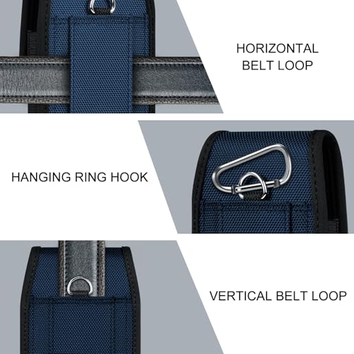 ykooe Cell Phone Pouch Nylon Belt Holster Case Compatible with iPhone 16/15/14/13/12/11 Pro Max & Plus,17 Air Models, Samsung Galaxy S24/S23/S21 FE,Blue-XL - color: Blue, size: XL