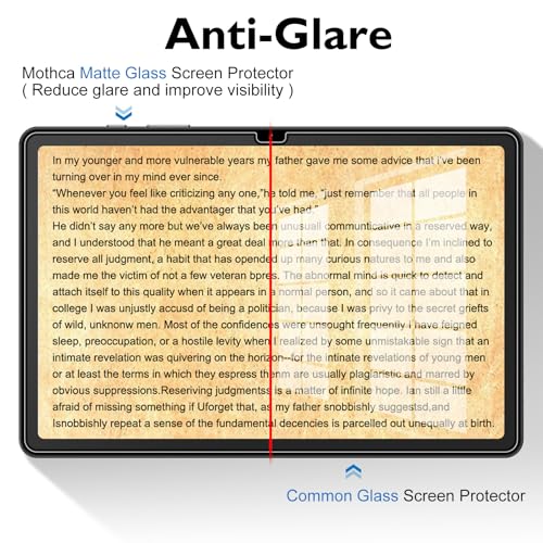Mothca Matte Glass Screen Protector for Samsung Galaxy Tab A9 Plus/A9+ 5G 11-inch 2023 Model (SM-X210/X216/X218) with Installation Frame, Anti-Glare & Anti-Fingerprint Tempered Glass, Smooth as Silk - size: A9+/A9 Plus 11"