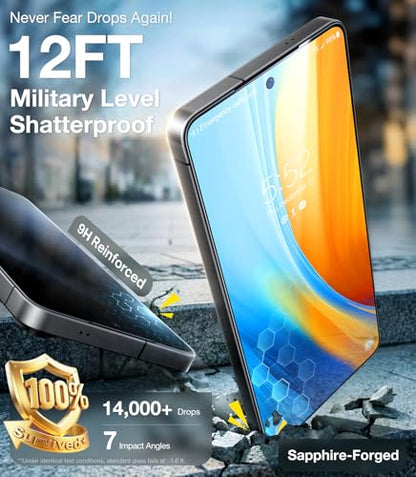 UltraGlass TOP 9H+ Armor for Samsung Galaxy S26 Screen Protector [NO.1 Military Grade Protection] Galaxy 26 Screen Protector Tempered Glass S26, Case Friendly, OnePull Install, 2 Pack - size: S26