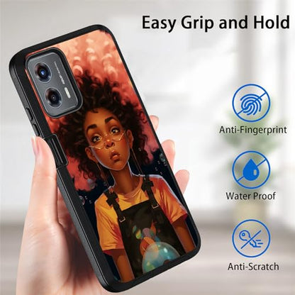 for Moto G 5G 2024/Moto G Play 5G 2024 Case, Military Grade Heavy Duty [3-Layer] Dustproof Shockproof Full-Body Protective Case for Motorola Moto G 5G 2024 - African American Girl - color: African American Girl-
