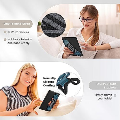 MoKo Security Hand-Strap for 6-8" Kindle eReaders Fire Tablets, Lake Blue - color: 1-e-lake Blue, style: Patterned Strap