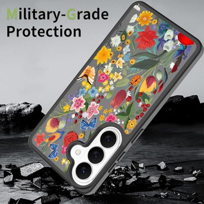 for Samsung Galaxy S26 5G Case: Cute Flowers Floral Design for Girls Women Translucent Matte Slim Soft TPU Bumper Shockproof Silicone Cell Phone Cover (Garden) - color: Wild Flower