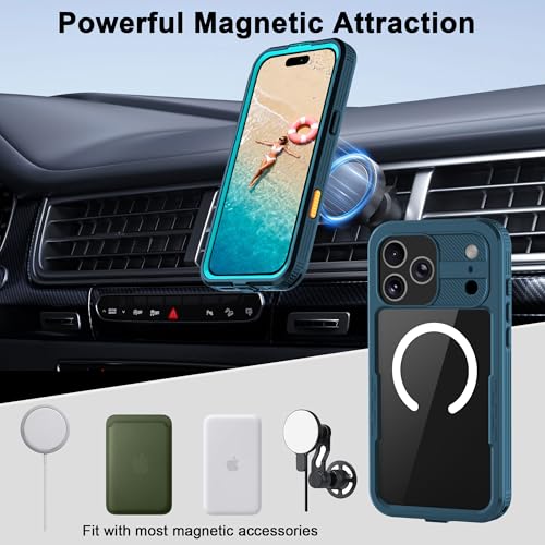 for iPhone 17 Pro Max Waterproof Phone Case IP68 Full Body - color: Cyan-Teal, size: iPhone 17 Pro Max 6.9 inch