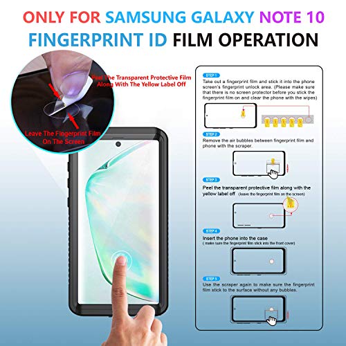 Lanhiem Galaxy Note 10 Case, Built-in Screen Protector [Compatible with Fingerprint ID], IP68 Waterproof Dustproof Shockproof Full Body Sealed Underwater Protective Cover for Samsung Galaxy Note 10 - size: for Samsung Note 10