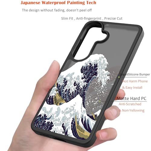 for Samsung Galaxy S26 5G Case: Cute Flowers Floral Design for Girls Women Translucent Matte Slim Soft TPU Bumper Shockproof Silicone Cell Phone Cover (Great Wave) - color: Great Wave