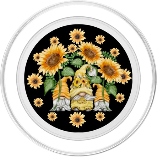 Cute Sunflower Pattern For Gardener And Women Floral Gnome PopSockets PopGrip for MagSafe - style: Magnetic PopGrip