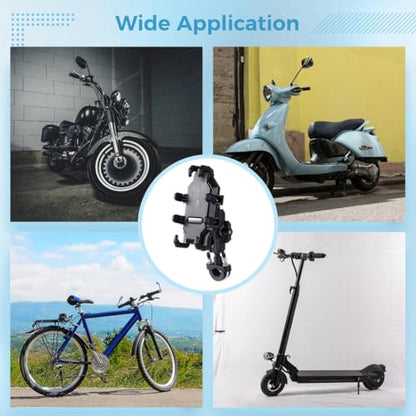 Vibration Dampening Motorcycle Phone Holder, Adjustable Mount for 4.7-7.2 Phones with Anti-Shake Features