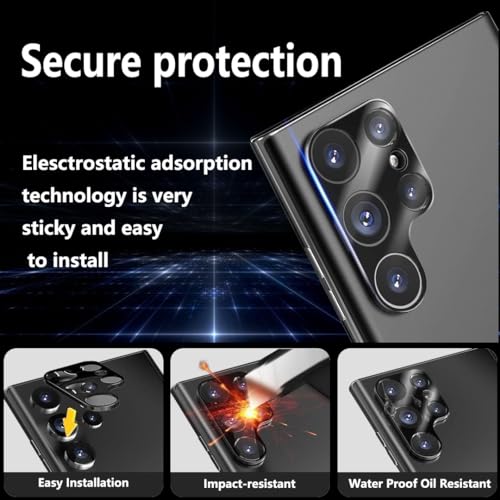 [2+2 Pack for Samsung Galaxy S25 Ultra Privacy Screen Protector Tempered Glass with Camera Lens Protector - High Transparency, Shockproof, Anti-Smudge, Supports Fingerprint Unlock - size: S25U 2+2