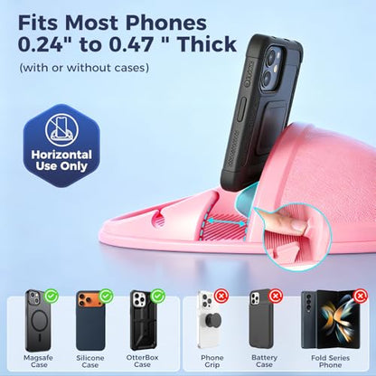 Loncaster Car Phone Holder, Car Phone Mount Silicone Car Pad Mat for Various Dashboards, Slip Free Phone Stand Compatible with iPhone, Samsung, Pink - color: Pink-1pack