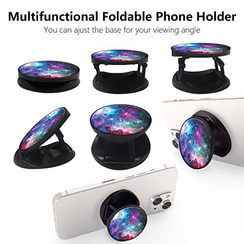 Cell Phone Stand Foldable Expanding Phone Sockets Finger Grip Holder for Smartphone and Tablets - Nebula Galaxy - color: Starry Sky