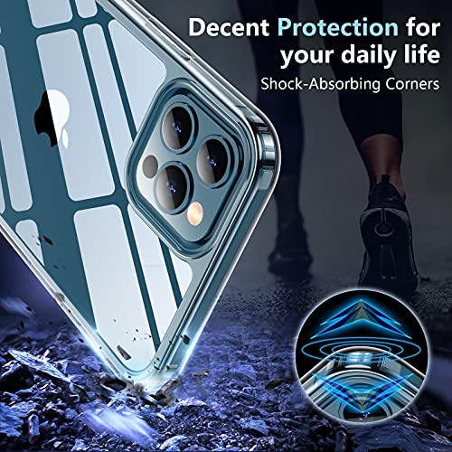 Designed for iPhone 12 case,iPhone 12 pro case,[Military Drop Protection] [Not Yellowing] Shockproof Slim Thin Phone Case for iPhone 12/12 Pro,Clear