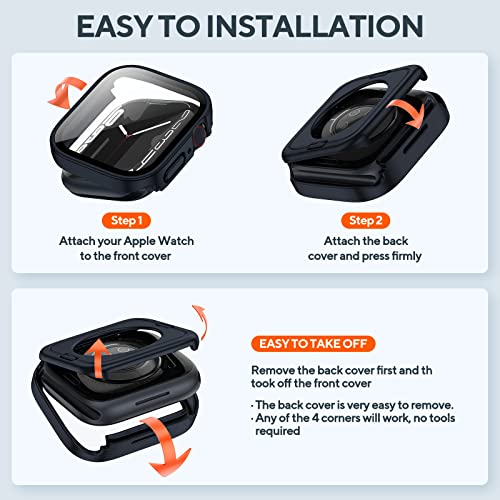 2-Pack Waterproof Case for 40mm Apple Watch SE 3/2/1 Series 6/5/4 - color: Midnight/Starlight, size: 40mm(SE3/SE2/SE/6/5/4)
