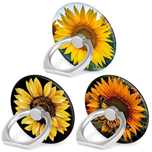 Bonoma Cell Phone Ring Holder Stand,3 -Pack 360 Rotation Sunflowers - color: Sunflowers