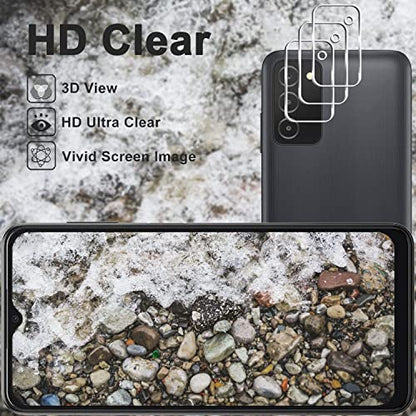 3+3 Pack for Samsung Galaxy A03s Screen Protector + Camera Lens Protector
