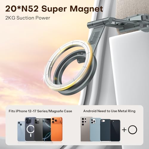 OMOTON TP02 360°Rotating Adjustable Aluminum for MagSafe Tripod Mount, Gray - color: 2-Gray