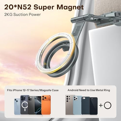 OMOTON TP02 360°Rotating Adjustable Aluminum for MagSafe Tripod Mount, Gray - color: 2-Gray