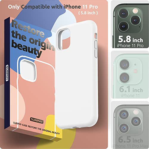 SURPHY Compatible with iPhone 11 Pro Max Case 6.5 inches, Thickened Liquid Silicone Phone Case (with Microfiber Lining) for iPhone 11 Pro Max 2019, White - color: White