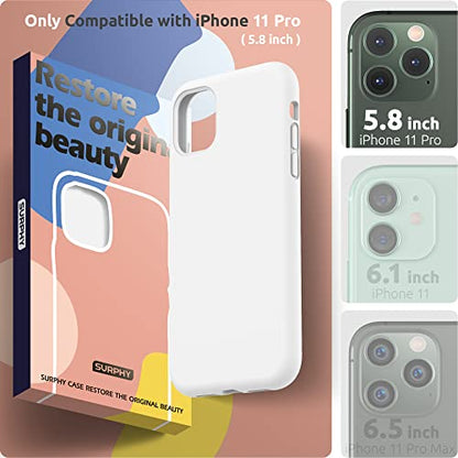SURPHY Compatible with iPhone 11 Pro Max Case 6.5 inches, Thickened Liquid Silicone Phone Case (with Microfiber Lining) for iPhone 11 Pro Max 2019, White - color: White