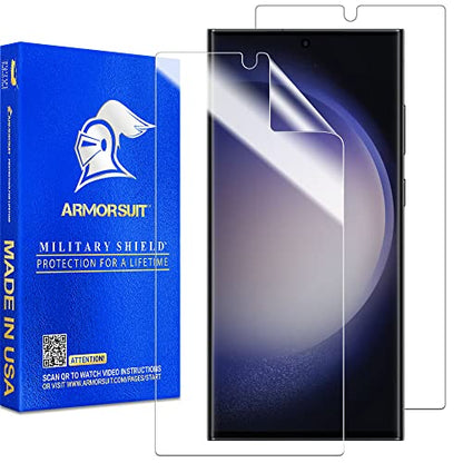 ArmorSuit 2 Pack MilitaryShield Screen Protector Designed for Samsung Galaxy S23 Ultra 5G (6.8 Inch, 2023 Release) Case Friendly HD Clear Film - Made in USA - size: S23 Ultra