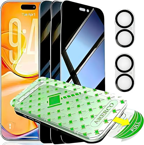 3 Pack for iPhone 17 Privacy Screen Protector +2 Camera Lens Cover - size: iPhone 17 (6.3 inch)