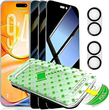 3 Pack for iPhone 17 Privacy Screen Protector +2 Camera Lens Cover - size: iPhone 17 (6.3 inch)