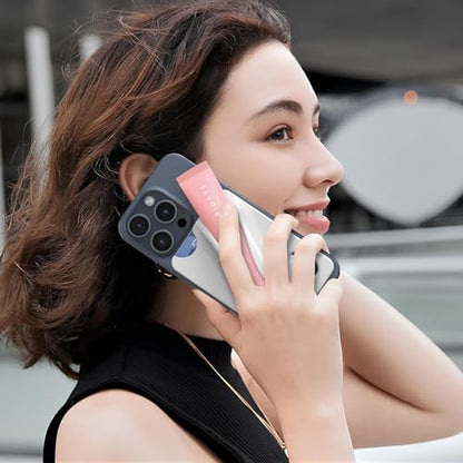 DOB SECHS Large Silicone Lip Holder with Card Holder Compatible with Summer Fridays, Tower 28, Laneige Lipstick Lip Glaze Phone Case Back Stick On Holder for iPhone and Android Smartphones,Grey - color: Grey, size: Large