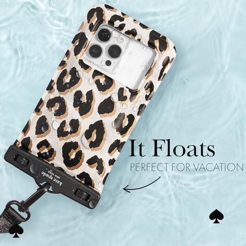 kate spade new york IP68 Floating Waterproof Phone Pouch - City Leopard | Stylish Touchscreen Floating Waterproof Phone Case w/Crossbody Lanyard - Fits All Phones -Beach Cruise Ship Travel Essentials - color: City Leopard