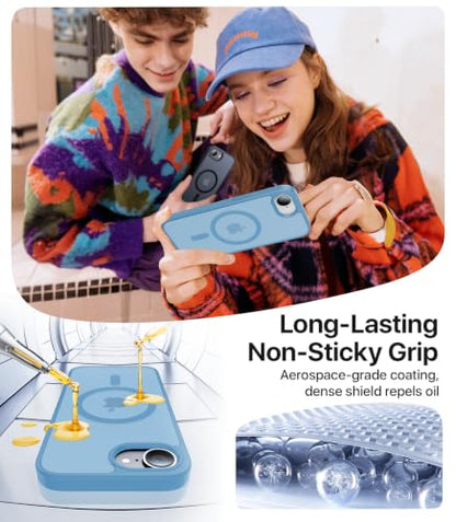 Eastinbox Magnetic iPhone 17e & 16e Case, Matte Case, Lightblue | Shockproof, Compatible with MagSafe, Military-Grade Protection, Anti-Yellowing, Phone Case for iPhone 17 e/16 e 6.1" - color: Light Blue