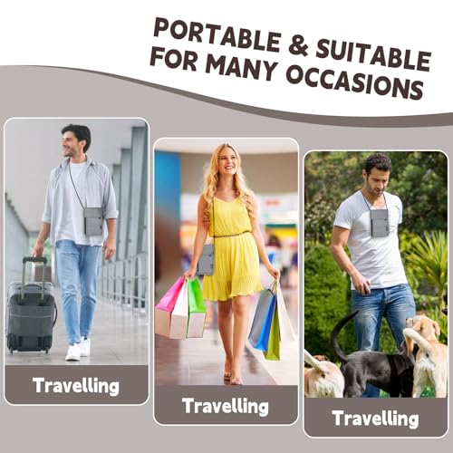 Likesing 5.5" L x 7.9" W Travel Neck Wallet, RFID Passport Pouch-Light Grey - color: Light Grey