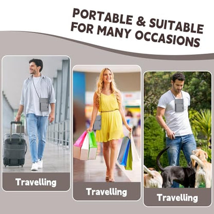 Likesing 5.5" L x 7.9" W Travel Neck Wallet, RFID Passport Pouch-Light Grey - color: Light Grey