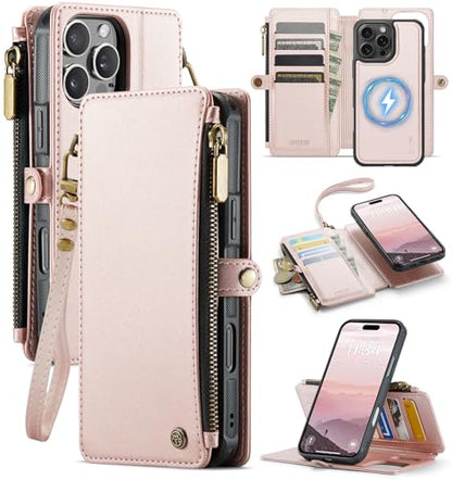 for iPhone 16 Pro Max - Phone Case Wallet Magnetic, Champagne Gold - color: Champagne Gold, size: iPhone 16 Pro Max