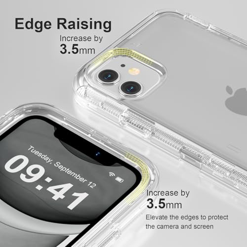 Follaroma for iPhone 11 Case, 6.1 inch, Crystal Clear | Heavy Duty Shockproof Protection Phone Cases, Anti-Drop, Military Grade Dual Layer Transparent Rugged Protective Cover - color: Clear, size: iPhone 11 6.1’