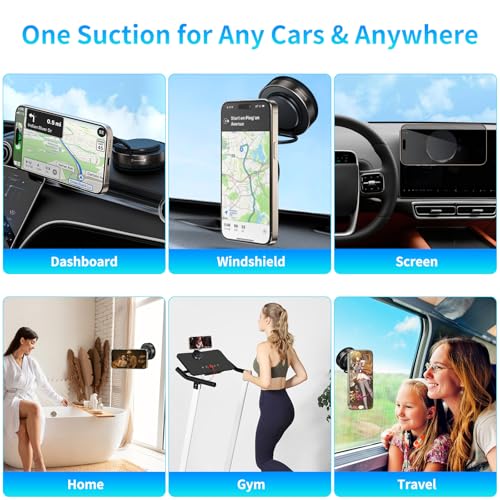 Vacuum Suction Magnetic Phone Holder for iPhone 17 16 15 14 13 Pro