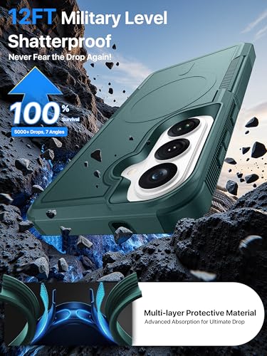 for Samsung Galaxy S26 Case Rugged Dual-Layer Shockproof Green | Fit for Magsafe, Heavy Duty Military-Grade Protection, Matte Finish Scratch Resistant Anti-Fingerprint, S 26 Phone Case - color: Green