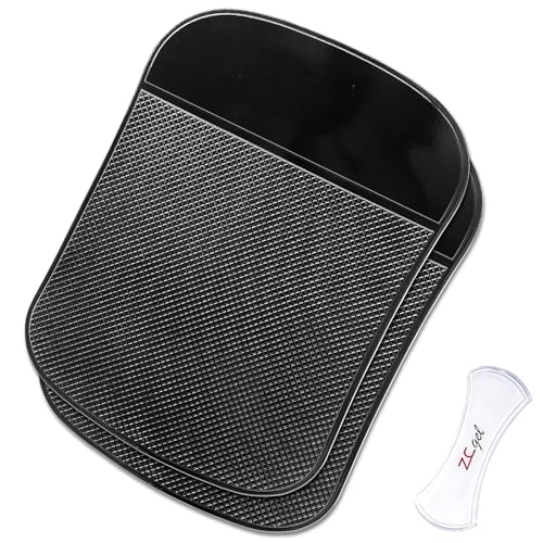 Car Dashboard Sticky Pad (2 Pack), Larger Size Reusable and Washable Anti-Slip Cell Pads with Strong Adhesive, Can Hold Cell Phones, Sunglasses, Coins ect. (7.5" x 5.5")